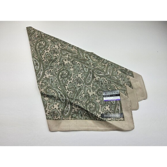 Yves Saint Laurent YSL Paisley 20.5" Square Scarf Neckerchief Handkerchief - Picture 1 of 5